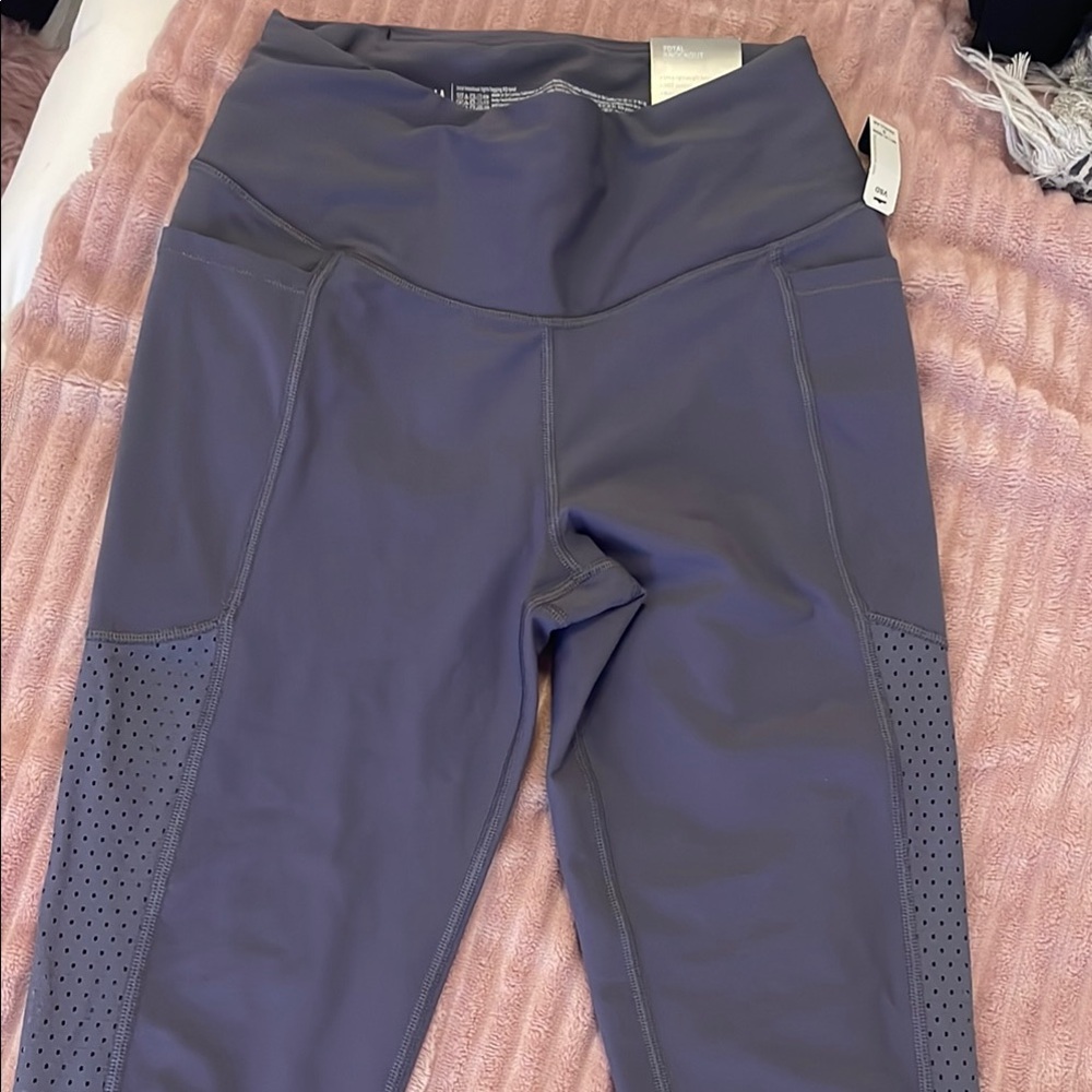 Victoria's Secret Gray High-Rise Leggings with Textured Sides